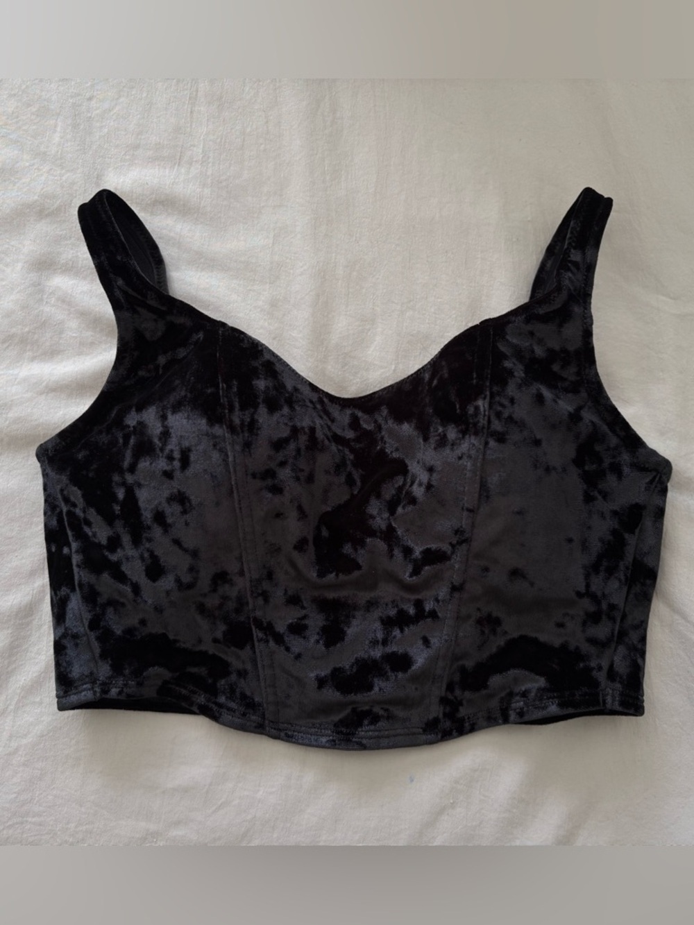 PINK Victoria's Secret Black Velour Wireless Lightly Lined Bra Size Small